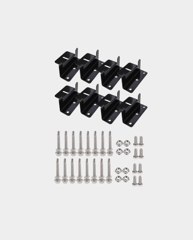 8x Aluminium Metal "Z" Mounting Bracket | Black