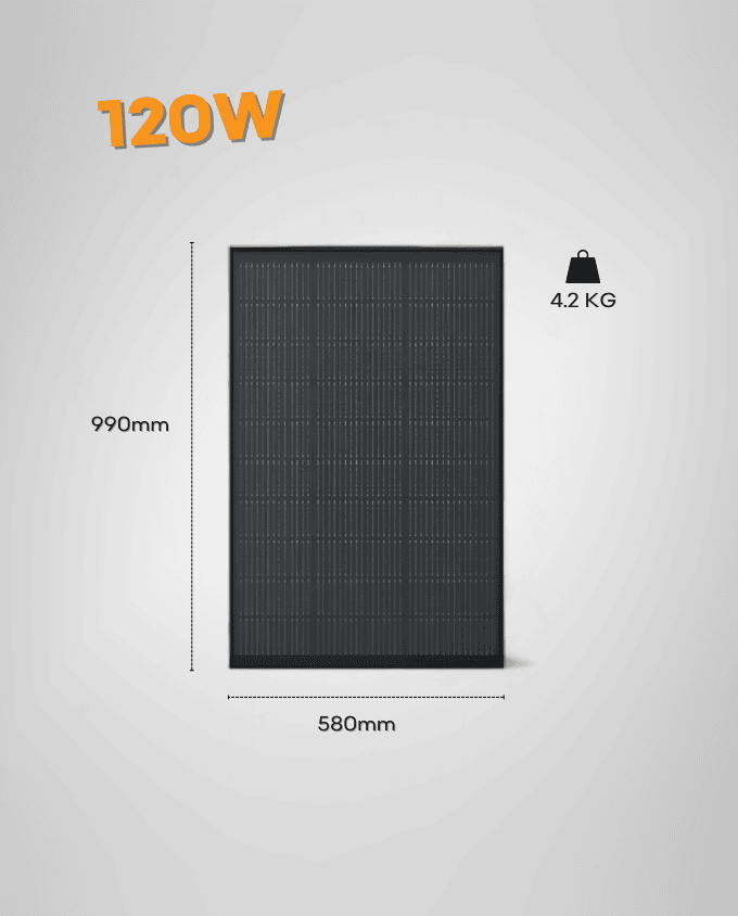 120W N-Type TOPCon Solar Panel 12V All-Black - Image 2