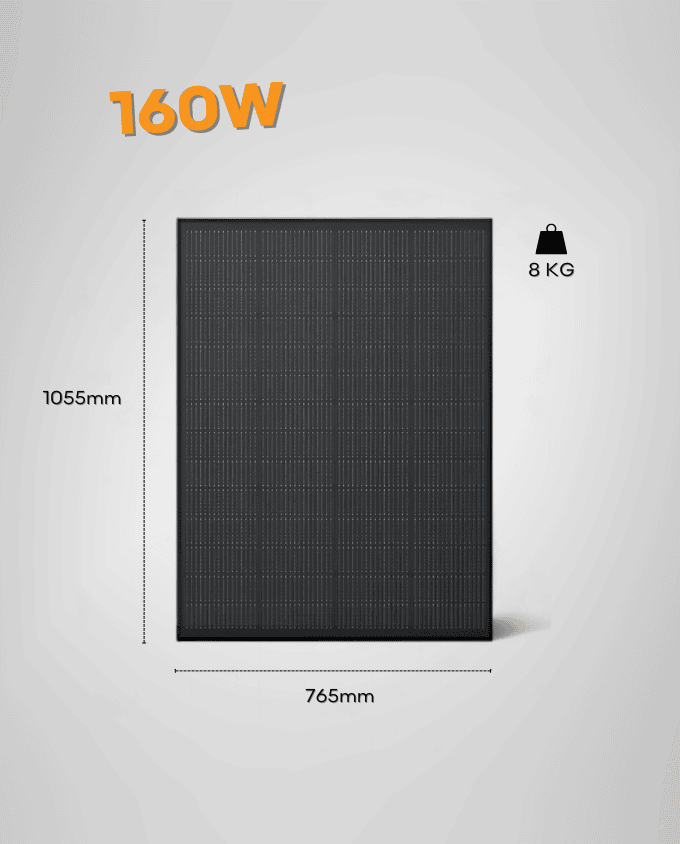 160W N-Type TOPCon Solar Panel 12V All-Black - Image 3