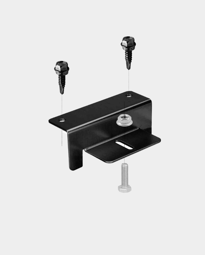 8x Aluminium Metal "Z" Mounting Bracket | Black - Image 2