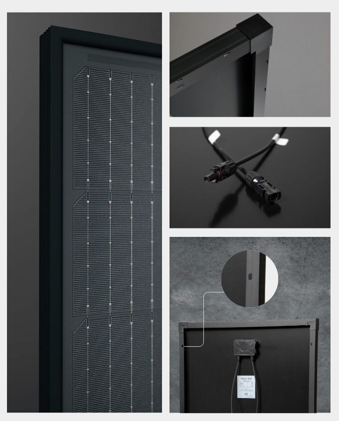 200W N-Type TOPCon Solar Panel 12V All-Black - Image 2