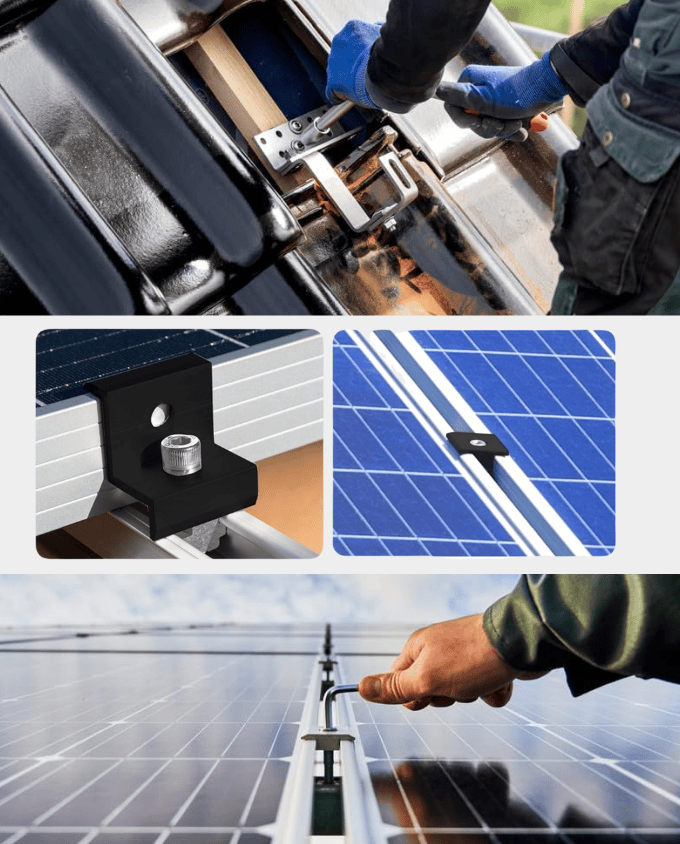Aluminium Tile Roof Mounting Set 30cm Rails | For 4 Panels - Image 5