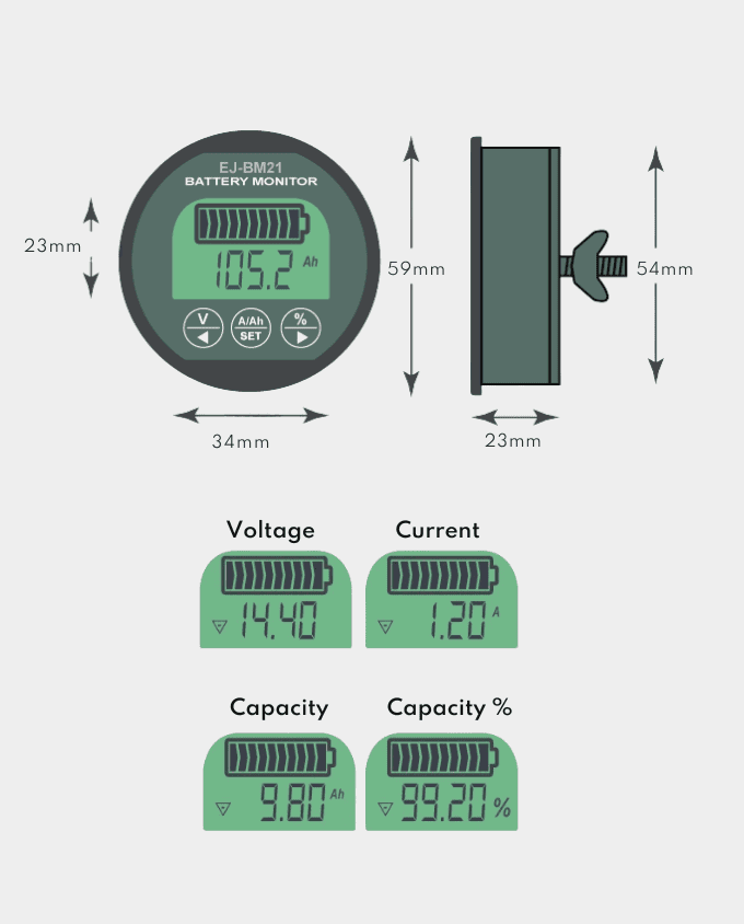 Battery Monitor and Shunt With Bluetooth 500A 12V/24V/48V - Image 3
