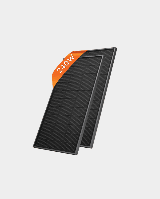 240W (2x120W) Slim N-Type TOPCon Solar Panel 12V All-Black